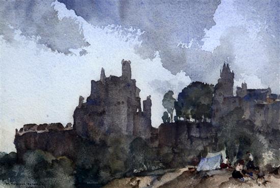 § Sir William Russell Flint (1880-1969) Little encampment, Chauvigny, 7.25 x 11in.